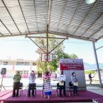 Evelyn Salgado colocó la primera piedra para la construcción de un edificio en la escuela primaria de Buenavista de la Salud