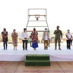 Visita Evelyn Salgado puesto de vacunación en el poblado de Rancho Viejo, en la región de la Montaña