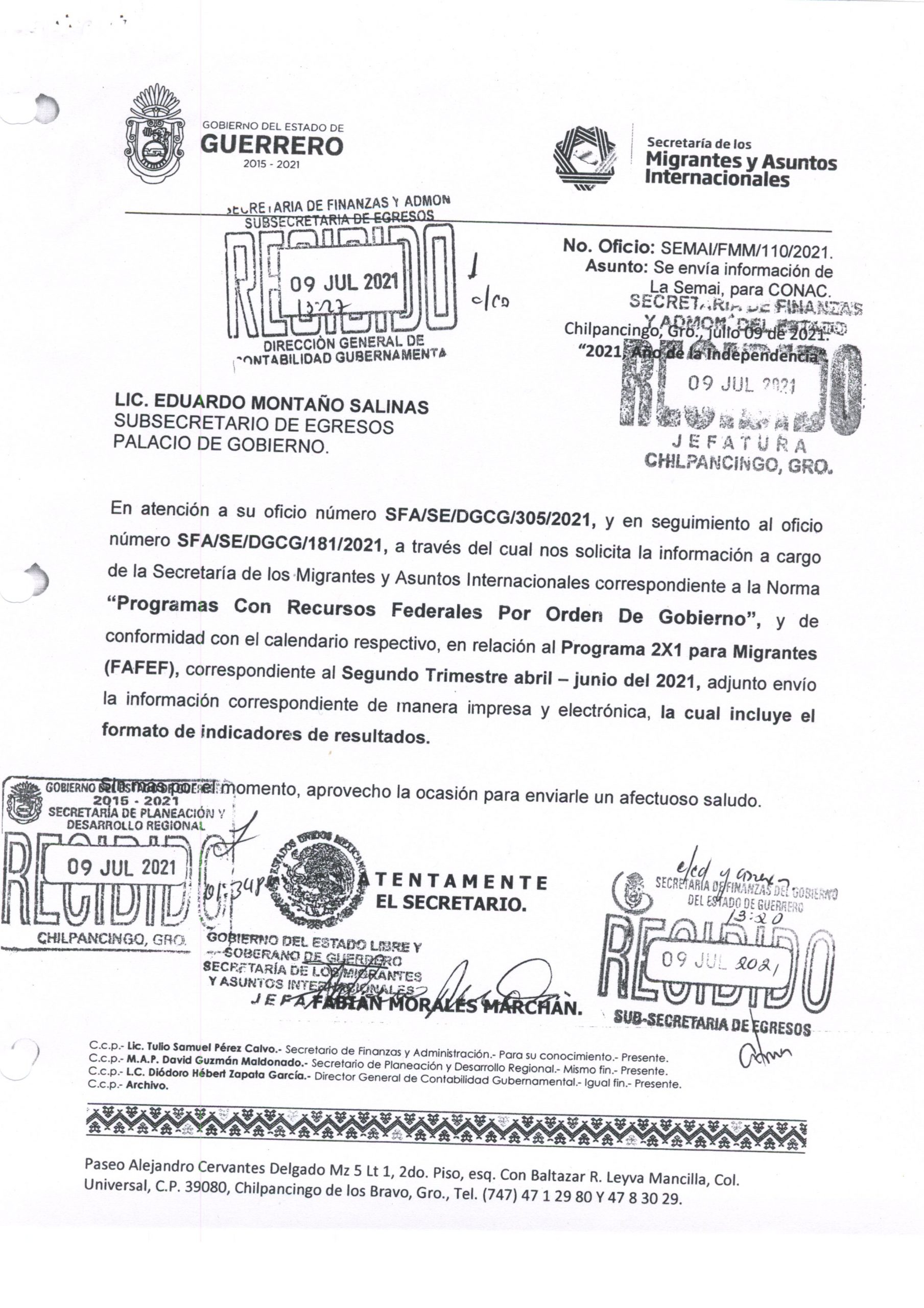 INFORME TRIMESTRAL DE FAFEF 2021 (2o. TRIMESTRE) | Gobierno del Estado ...