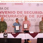 Firman Evelyn Salgado y Alfredo Ramírez Convenio de Seguridad y Procuración de Justicia entre Guerrero y Michoacán
