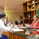 La gobernadora Evelyn Salgado Pineda, sostuvo una reunión de trabajo con el secretario de Seguridad Pública del Estado, Evelio Méndez Gómez