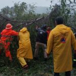 Personal de Protección Civil realiza labores de limpieza y retiro de árboles caídos ocasionados por la Tormenta Tropical “Max”