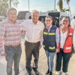 Se reúnen Evelyn Salgado y Andrés Manuel López Obrador en el Centro de Mando para la Atención de Efectos del Huracán “Otis”