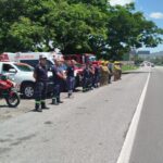 Personal operativo de la Secretaría de Gestión Integral de Riesgos y Protección Civil se mantiene atento en el puesto de auxilio ubicado en el punto conocido como el Parador del Marqués.