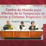 Informa la gobernadora Evelyn Salgado al presidente Andrés Manuel López Obrador afectaciones por “John” en Guerrero