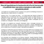 Mesa de Seguridad para la Construcción de la Paz de Guerrero pide a la población hacer caso omiso a mensajes en redes sociales que generan psicosis