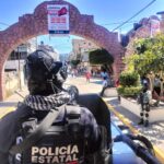 Elementos de la Policía Estatal, realizan recorridos de seguridad durante el tradicional pendón de Zumpango