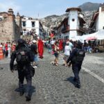En Taxco de Alarcón, elementos de la Policía Estatal mantienen este viernes acciones de seguridad y vigilancia