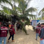 SDUOPOT y su equipo de trabajo, recorrieron la zona afectada de playa en La Bocana