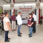 La encargada de despacho de la SGG, Anacleta López, arribó a primera hora al municipio de San Luis Acatlán.