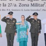 La gobernadora Evelyn Salgado asiste a la toma de posesión de Antonio Melchor Ruiz, como nuevo comandante de la 27 Zona Militar