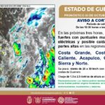 SGIRPCGRO prevé más lluvias para las próximas horas en varias zonas de Guerrero