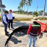 Supervisan CICAEG y CAPASEG obras a la altura del Aeropuerto Internacional de Acapulco en el Boulevard de Las Naciones