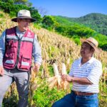 Personal de Sagadegro supervisa parcelas de productores de maíz en Ahuacuotzingo