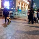 Seguridad y vigilancia en el Zócalo de la ciudad de Chilpancingo.