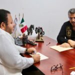 Francisco Rodríguez Cisneros, se reunió con el dirigente estatal de Antorcha Campesina, Dimas Romero González
