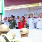 Evelyn Salgado honra a la Bandera Nacional con un consolide la transformación con unidad en Guerrero