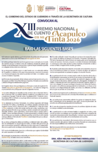 XIII Premio Nacional de Cuento Acapulco en su Tinta 2026