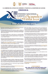 XIII Premio Nacional de Cuento Acapulco en su Tinta 2026