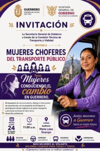 La Direccion General de la Comisión Técnica de Transporte y Vialidad, invita a mujeres transportistas al encuentro de reconocimiento.