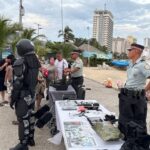 La Guardia Nacional lleva el trabajo institucional a Playa Papagayo, en Acapulco
