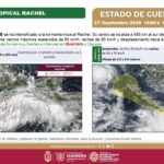SE FORMÓ LA TORMENTA TROPICAL RACHEL AL SUR DE GUERRERO