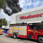 SGIRPCGRO brinda atención al incendio registrado en la tienda departamental Woolworth Cine Río