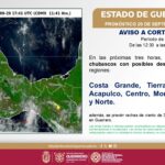 Pronostica SGIRPCGRO lluvias con posibles descargas eléctricas en las próximas horas